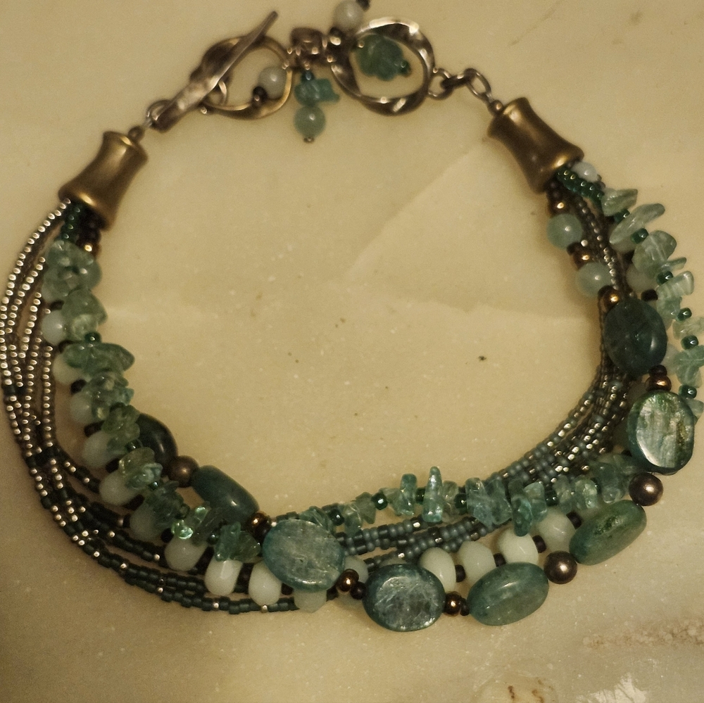 Silpada Blue Hues Multi Strand Sterling Silver Bracelet